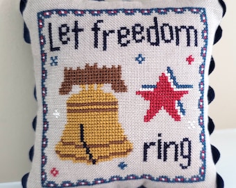 Let Freedom Ring - Patriotic Triplet - Downloadable PDF Cross-Stitch Pattern