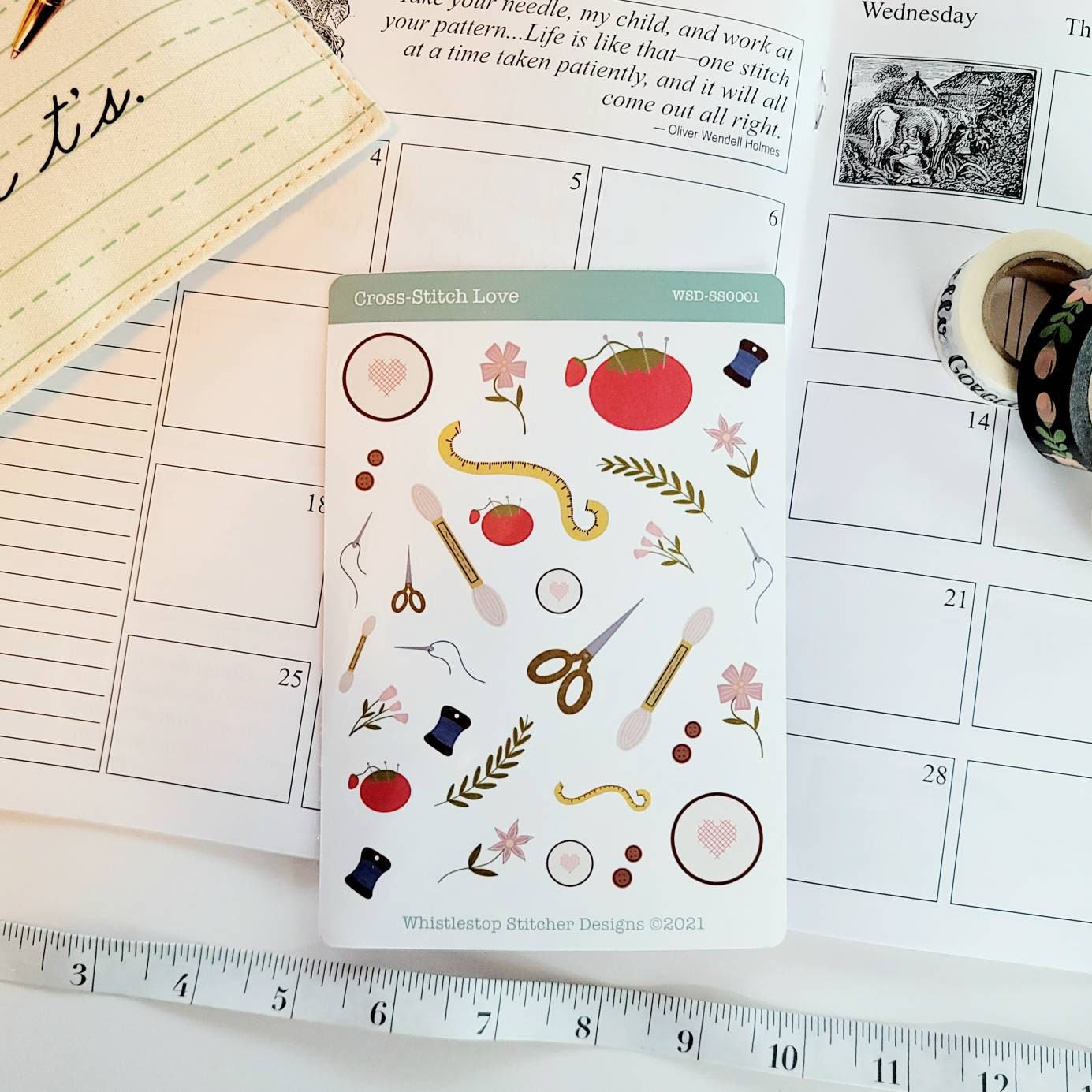 Cross Stitch Love Planner Stickers - Cross-Stitch/Sewing themed stick…