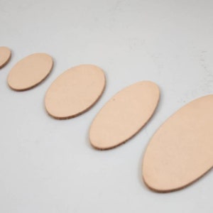 Oval Shape, Blank Leather Oval, 5 Sizes, Vegetable Tanned Leather, Oval Die Cut, Blank Leather Oval for DIY Projects.