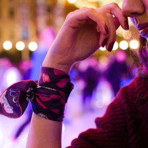 Luxury designer silk bandana, Luxury silk scarf, Ladies silk scarf, Gift for women, Purple scarf