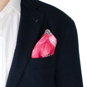 Designer Silk Pocket Square | Gift for Him | Festive Season Gift | Purple | Pink | Dark Blue