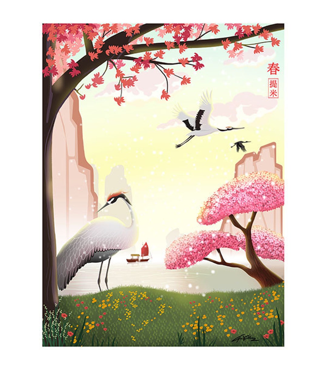 Four Seasons PRINTS Asian Japanese Chinese Art Winter - Etsy