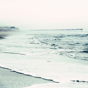 Seaside Photography, Coastal Print, Pier, Blue Water