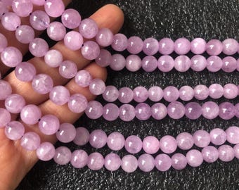 7mm Natural Purple Kunzite Gemstone Beads,15 Inch Strand