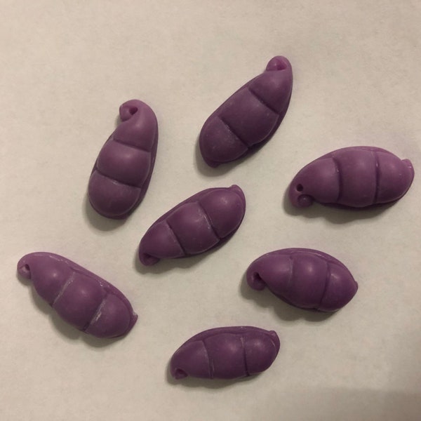 1pc Natural Purple Phosphosiderite Pea In Pod Charms,3d Peapod Charms,Pea In Pod Pedants,Size21-25mm