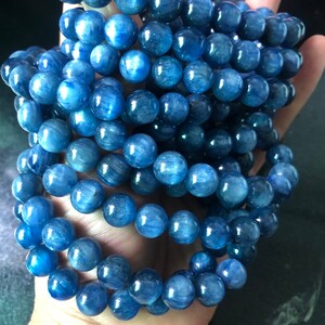 Natural Blue Kyanite Round Beads Healing Energy Gemstone Loose Beads DIY Jewelry  Making Design for Bracelet AAA Quality 5mm 6mm 8mm 10mm 