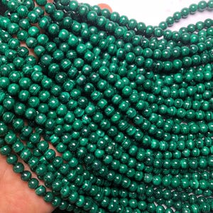 6mm Natural Malachite Gemstone Beads,Malachite Jewelry,Round Loose Beads,15 Inches Full Strand