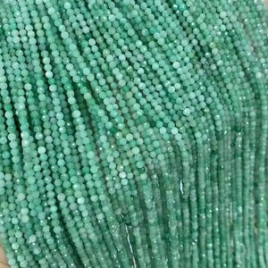 2-3mm Natural Green Emerald Gemstone,Untreated Micro Faceted Small Size Emerald bead,15 Inches Full Strand