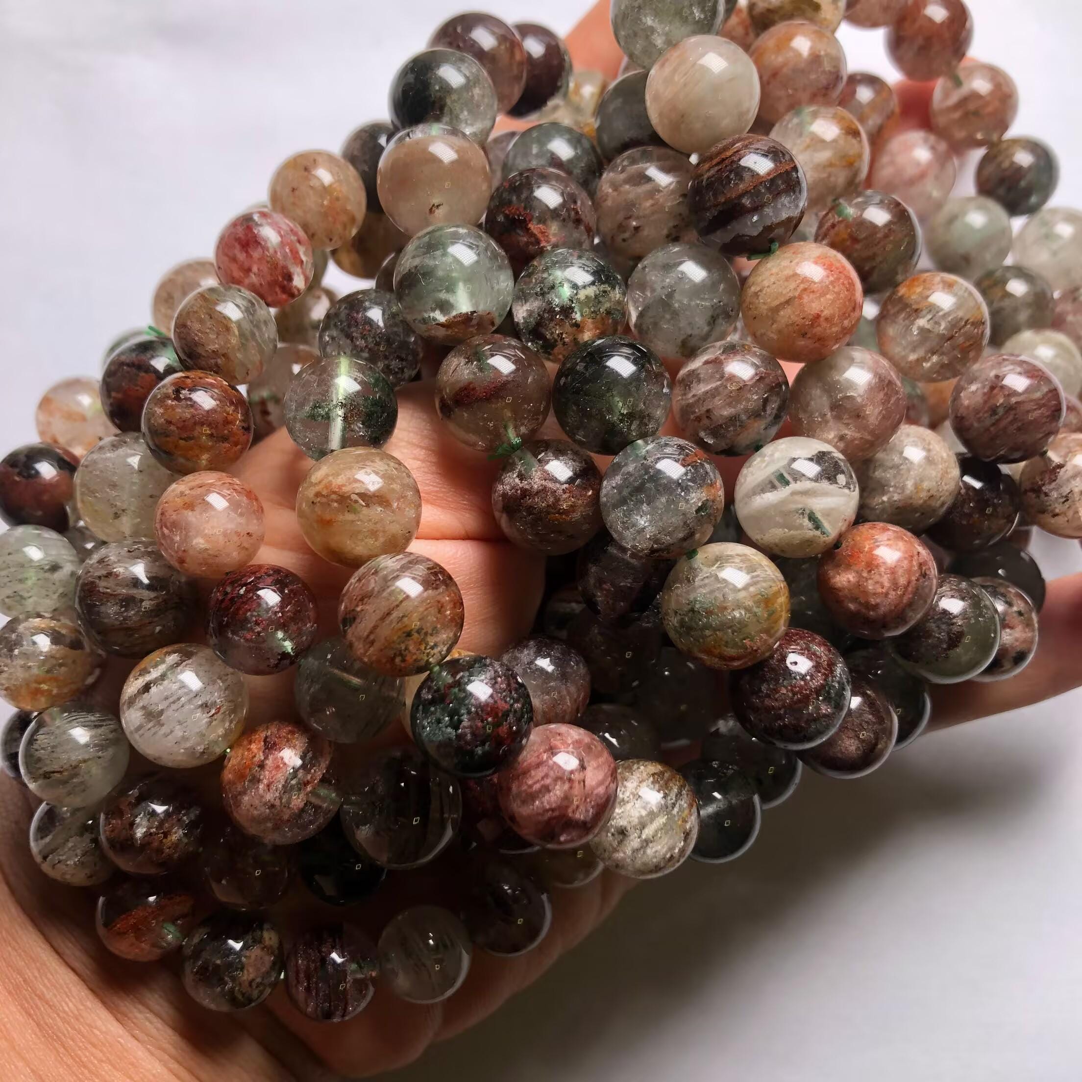 GardenQuartz × RainbowMoonstonenecklace Natural Multi Lace Garden Quartz,multi Color Lodolite,rainbow