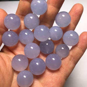 2pc Natural Blue Chalcedony Agate Beads,Size 14-16mm