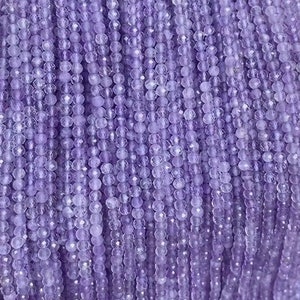 3mm Natural Facted Lavender Amethyst Gemstone,AAA,15 Inches Full Strand