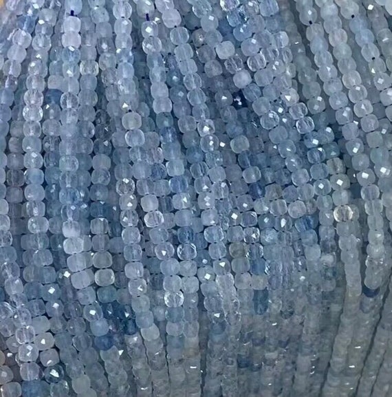 Perles Quartz Facettées Forme Bourgeon De Fleur – Couleur Aigue-Marine, 110 Carats, 7x10mm, En Gros, Fabrication Inde