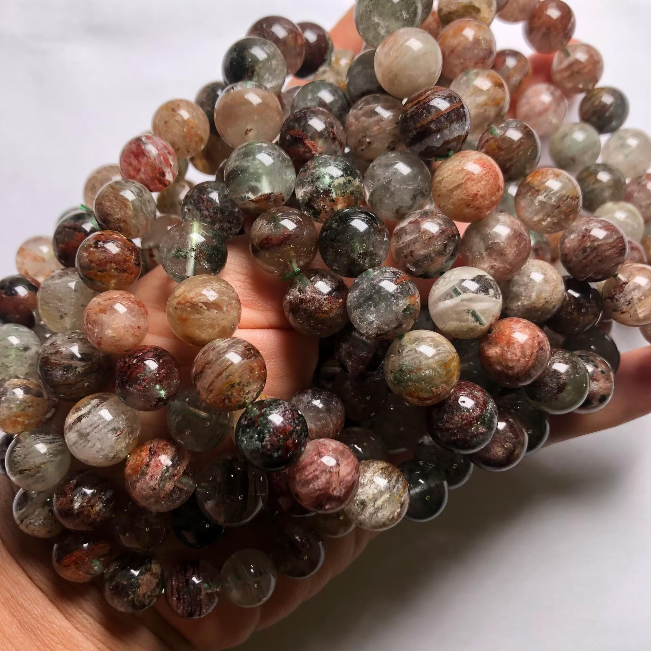 GardenQuartz × RainbowMoonstonenecklace Natural Multi Lace Garden Quartz,multi Color Lodolite,rainbow