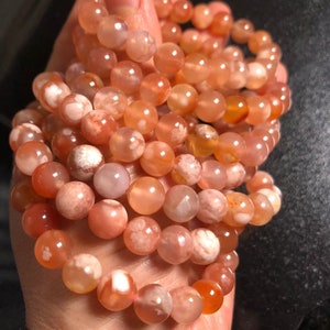 8-9mm Natural Untreated Flower Agate Beads,Flower Blossom Agate Bead,Sakura Agate,7 Inches Half Strand