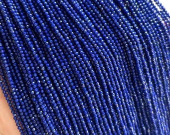 2 mm Natürlicher facettierter Lapislazuli, rund, 15-Zoll-Strang