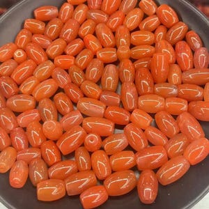 10pc Natural Untreated Nanhong Agate Barrel Beads,Red Agate Gemstone,Size8-10x10-17mm