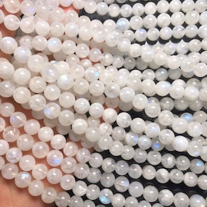 8mm Natural White Moonstone Gemstone Beads,Moonstone Jewelry,Round Loose Beads,15 Inches Full Strand
