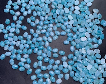 10pc Natural Blue Larimar Cabochons,Oval,Flat Back Gemstone Ring Cab,Size6x8mm