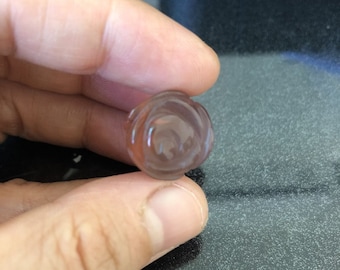 1 Stück Natur Achat 3d geschnitzte Tulpen Anhänger, Größe 23x16x15mm
