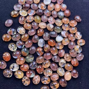 10pc Natural untreated phantom quartz cabochons,garden quartz cabs,rainbow lodolite quartz ring cabochons,size9X11mm