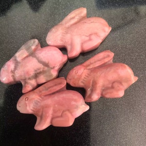 1pc Natural Red Rhodonite Bunny Charms,Bunny Pendants,Rabbit Charms,Size31x17mm