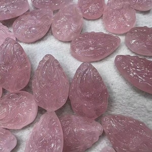 1pc Natural Untreated Rose Quartz Fox,3d Carved Pink Quartz Nine Tails Fox Pendants,Size40x28mm
