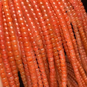 7mm Natural untreated Nanhong  barrel beads,Orange Red Nanhong agate gemstone bead,15 inches full strand