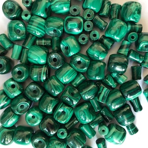 12mm Natural Malachite Guru Beads,3 Holes Beads,Malachite Gemstone,Japa Mala Making