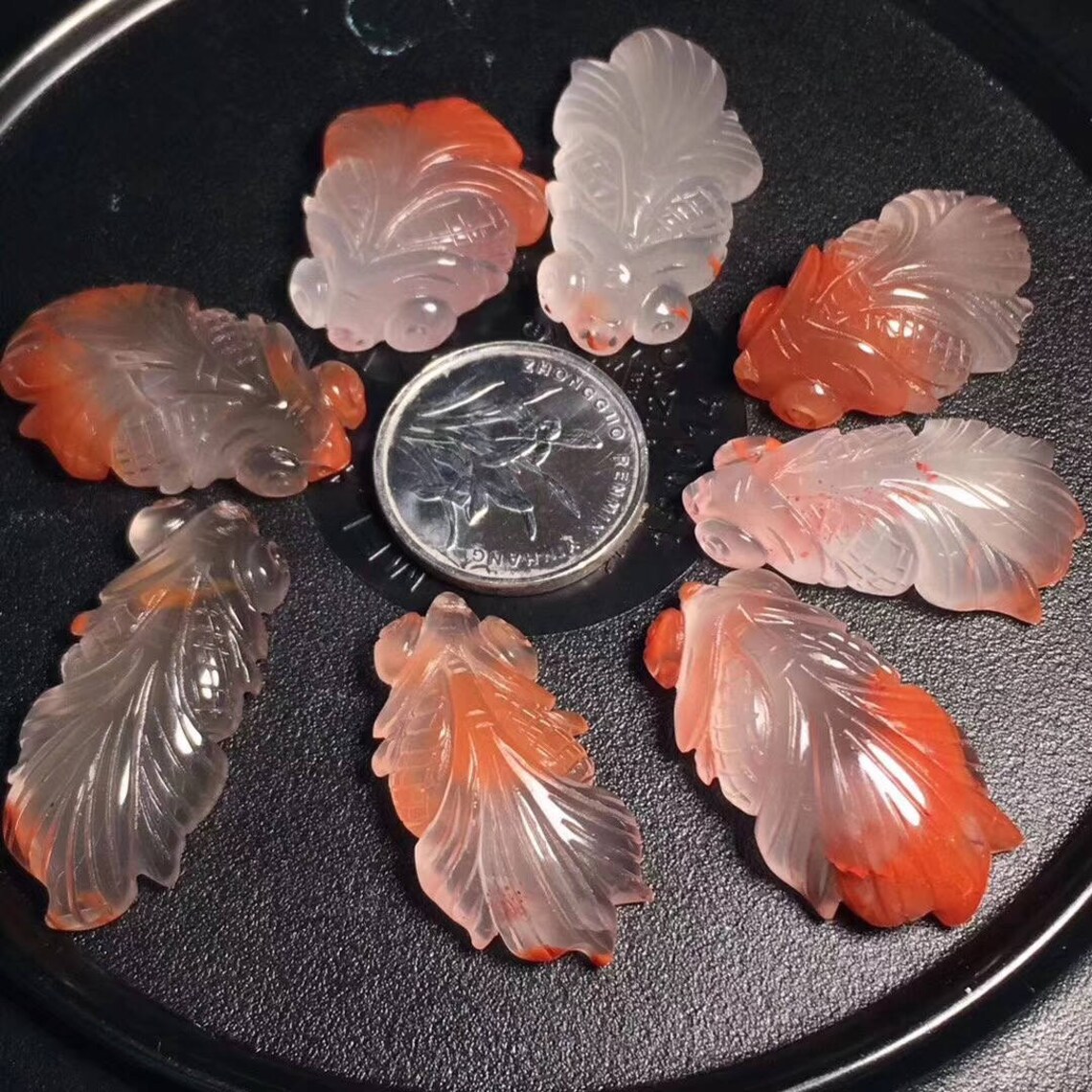 Natural Untreated Nanhong Agate Fish Charmsbracelet Fish Etsy