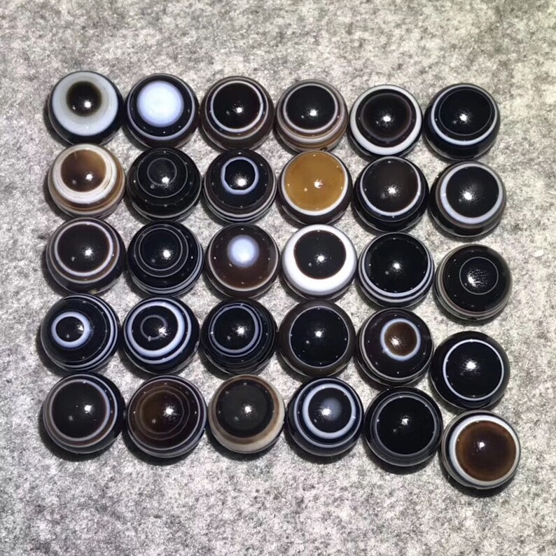 2 PCS Evil Eyes Agate Spacer Beads 10* 14 mm,Gemstone Beads,Black Eyes Agate Beads,Stone Beads,Loose Beads,DIY Jewelry Making