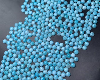 10pc Natural Blue Larimar Cabochons,Round,Flat Back Gemstone Ring Cab,Size8mm