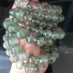 11-14mm Natural Green And Red Phantom Quartz,Green Lodolite Quartz,Red Lodolite Quartz,7 Inches Half Strand