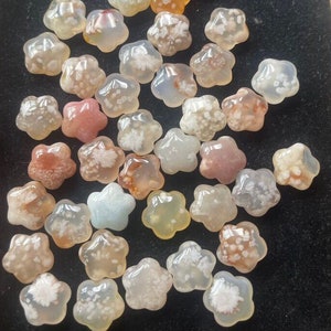 2pc Natural Flower Agate Star Charms,Untreated Sakura Flower Agate Star Pendants,Starfish Charms,Star Jewelry,Size12-14mm