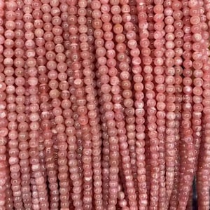 4-10mm Natural Red Rhodochrosite Gemstone Beads,Round Loose Beads,15 Inches Full Strand