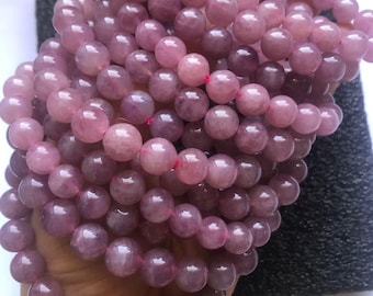 6mm Natural  Purpleish Pink Rose Quartz Bead,7 Inch Strand(29-30Beads)