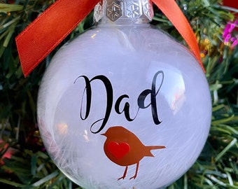 Robins Bauble, Robins Appear When Loved Ones Are Near Bauble,  Christmas Bauble, Robin Bauble Personalised, Memorial Bauble, Robins Are Near