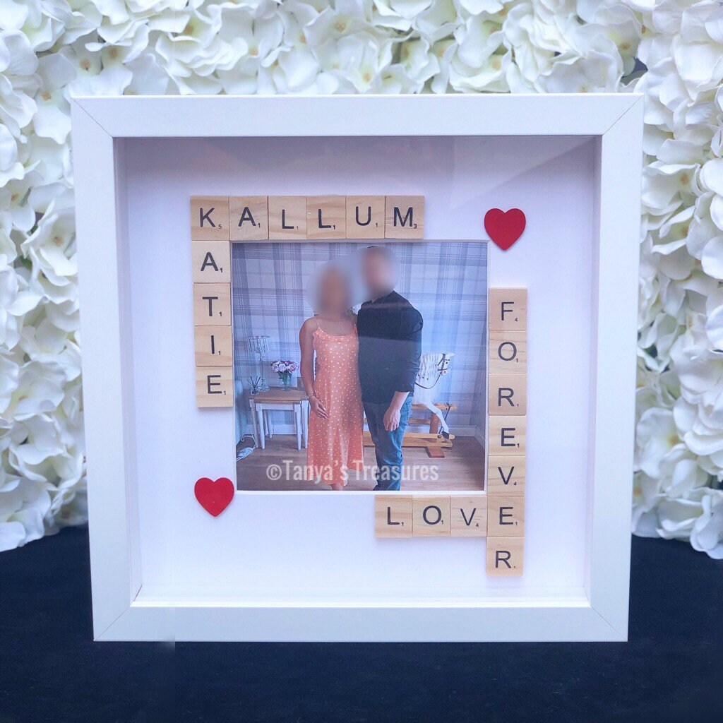 Personalised picture frame/scrabble frame/Valentine’s/Valentine’s day