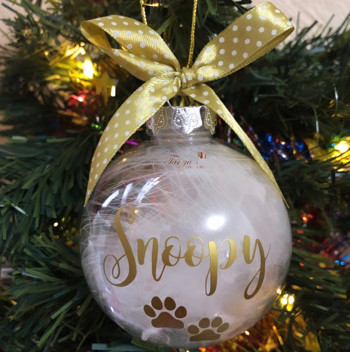 Dog Memory Bauble Personalised Paw Print Bauble Pet Etsy