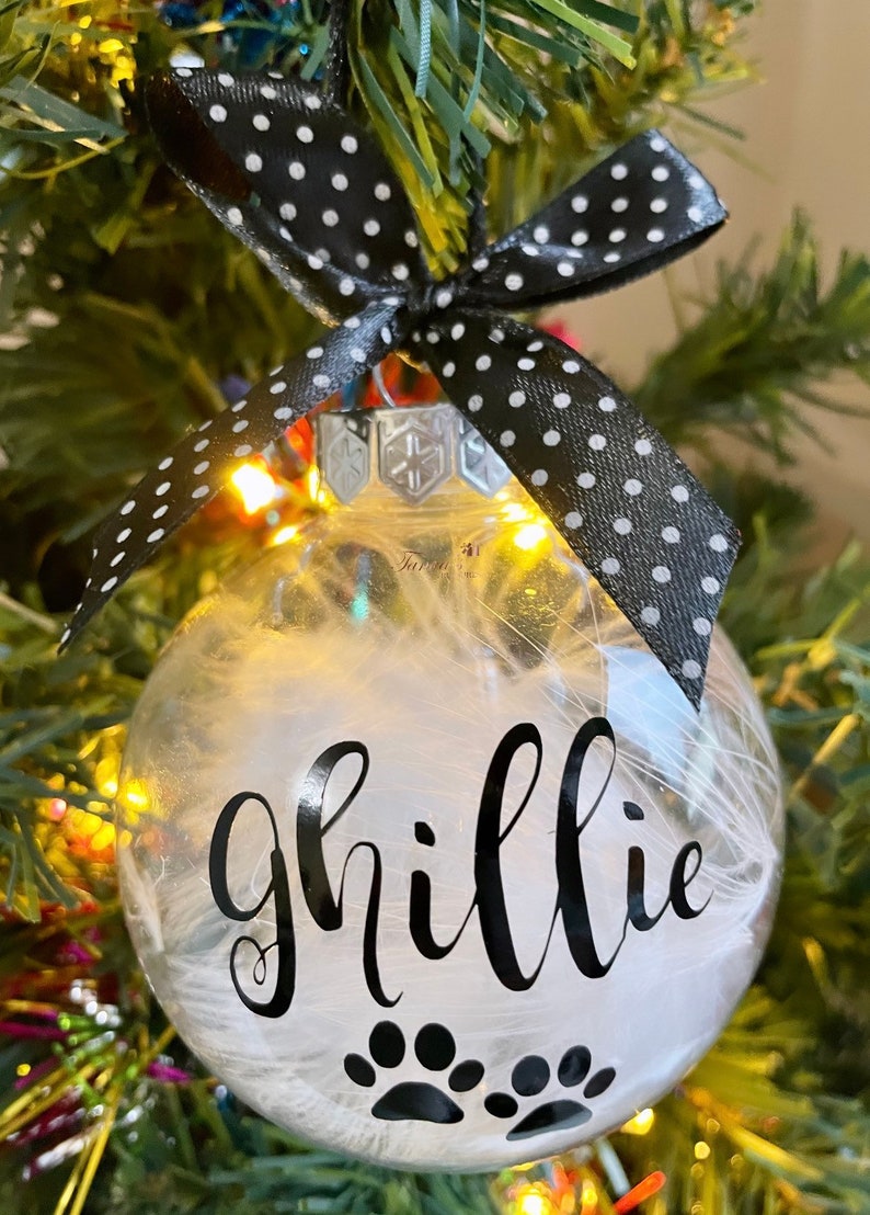 Dog Memory Bauble Personalised Paw Print Bauble Pet Etsy UK