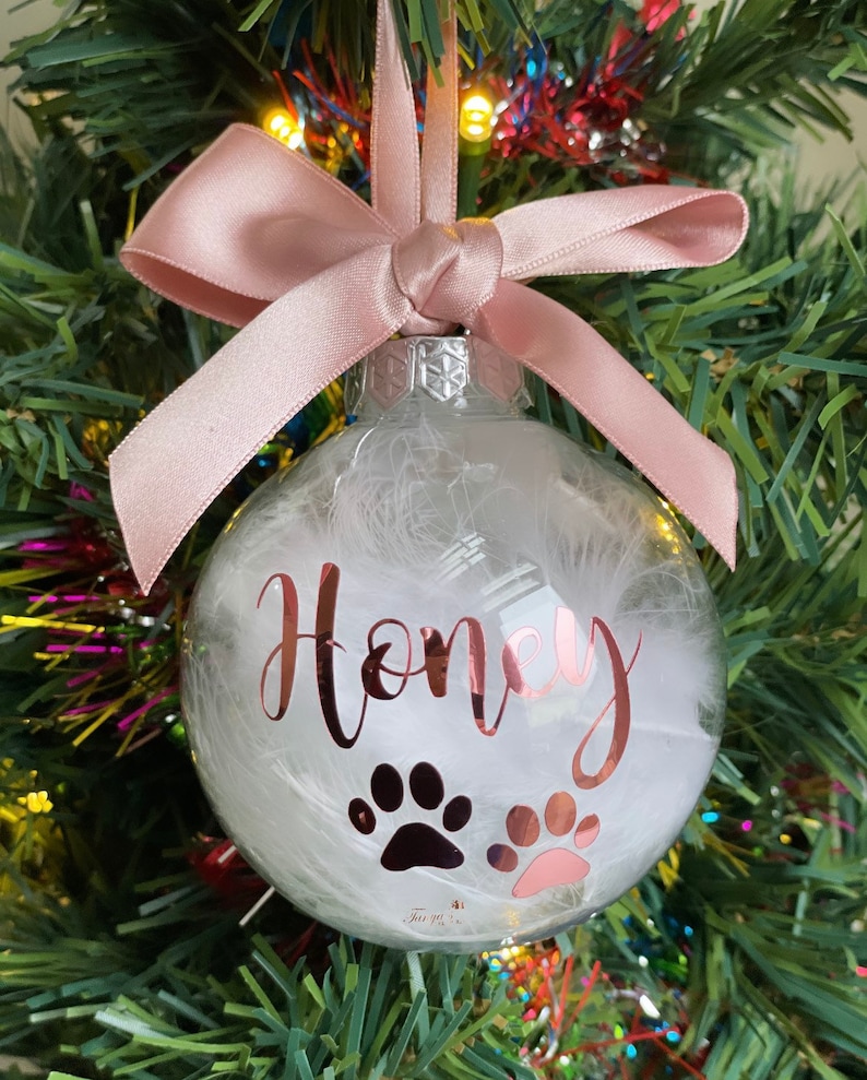 Dog Memory Bauble Personalised Paw Print Bauble Pet Etsy UK