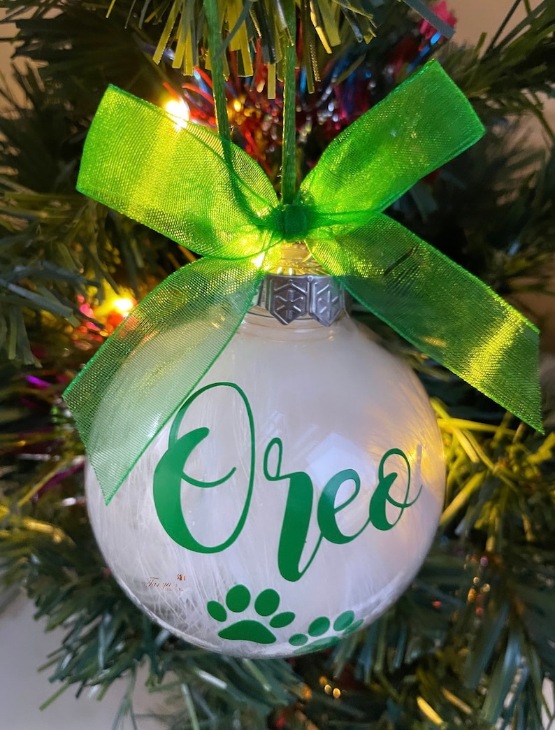 Dog Memory Bauble Personalised Paw Print Bauble Pet Etsy