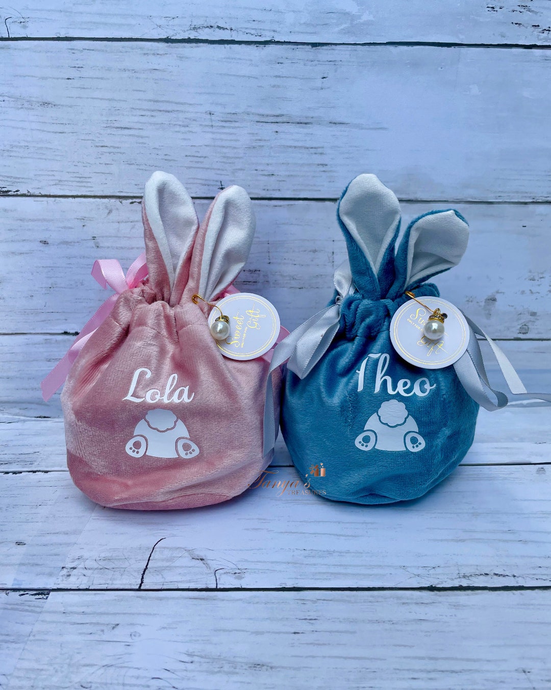 Personalised Easter Bunny Bag, Kids Easter Bag, Easter Kids Basket