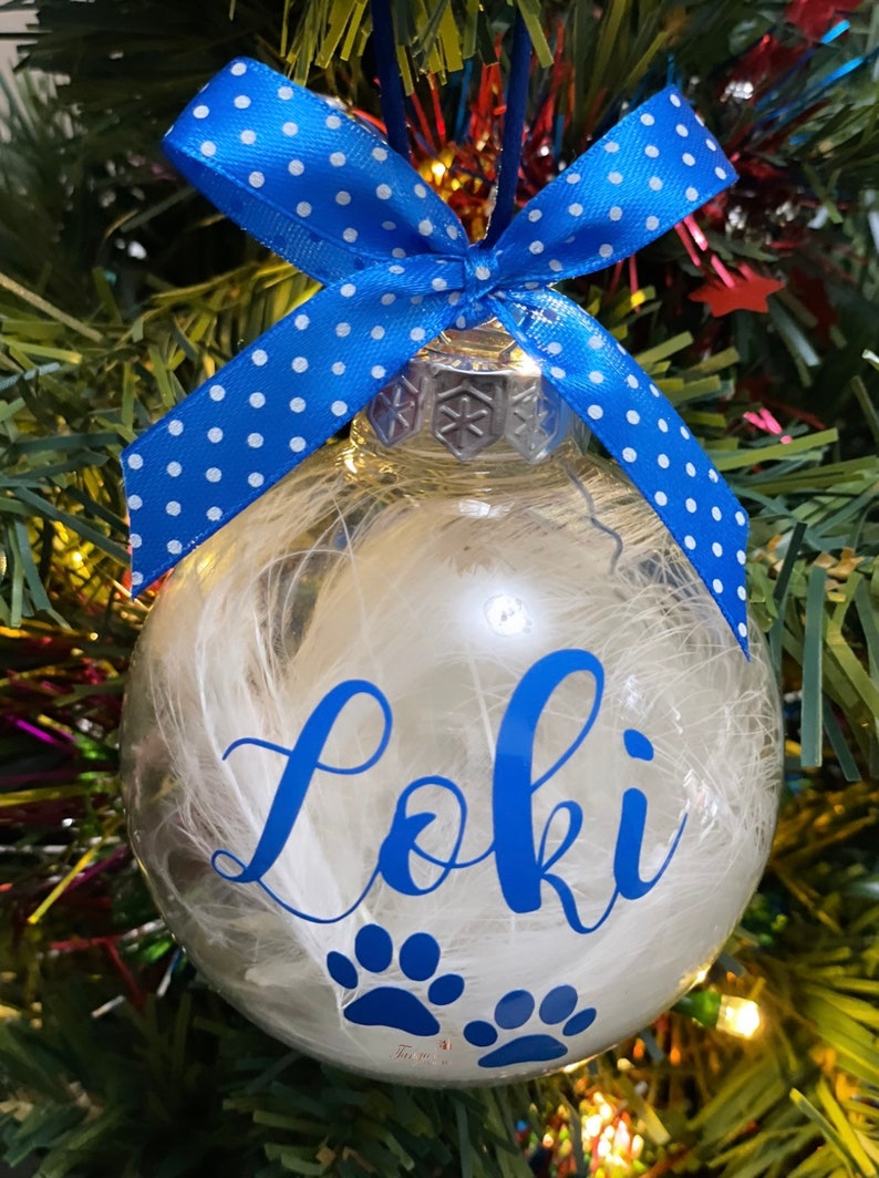 Dog Memory Bauble Personalised Paw Print Bauble Pet Etsy UK