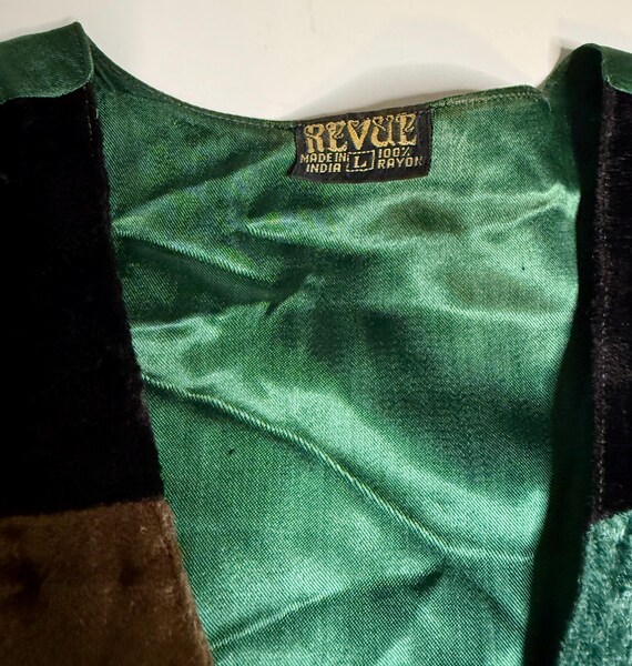 Velvet Patchwork Vest -1990's - image 5