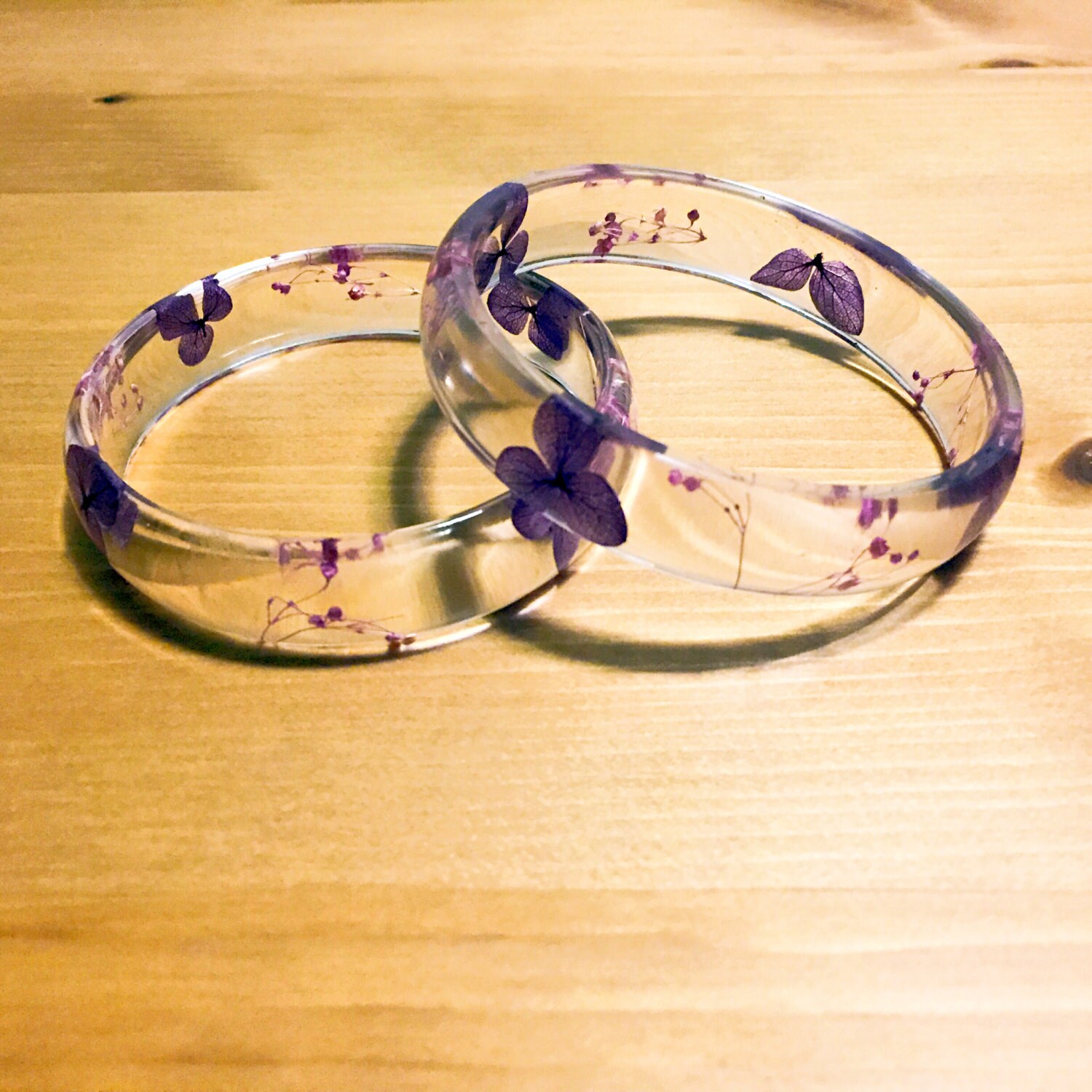 Pressed flower bangle, real flower bangle, resin bangle, Botanical