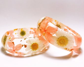 Pressed flowers bangles, real flowers bangles, resin bangles,Botanical Jewellery, real flowers bracelet , pressed flowers bracelets