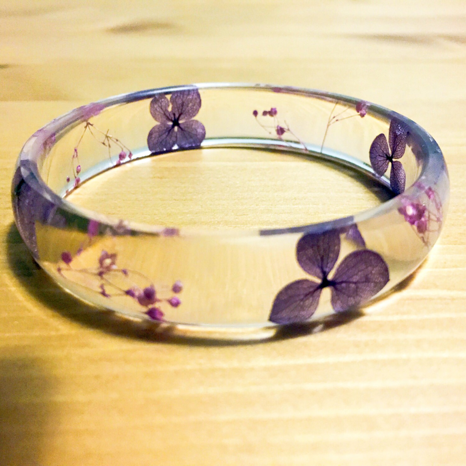 Pressed flower bangle, real flower bangle, resin bangle, Botanical