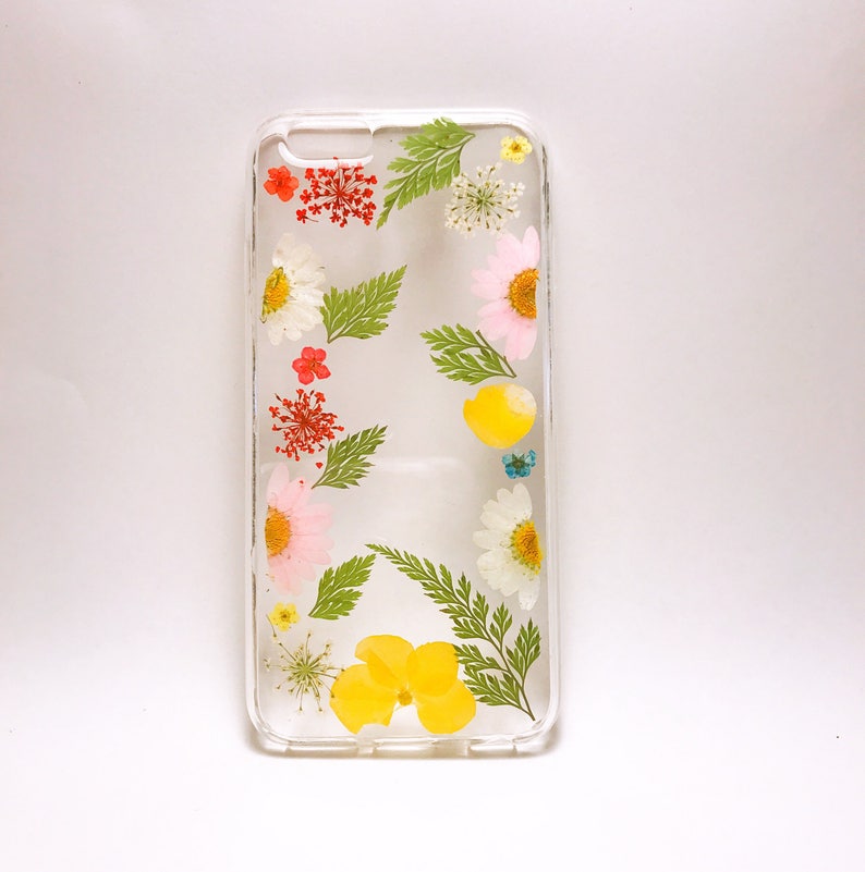 Coque de portable fleurs pressées, fleurs séchées, coque pour iPhone Xs/X/XR/Xs Max, coque iPhone 8/8, coque iPhone 7/7, coque iPhone 6/6s/6, iPhone SE, image 1