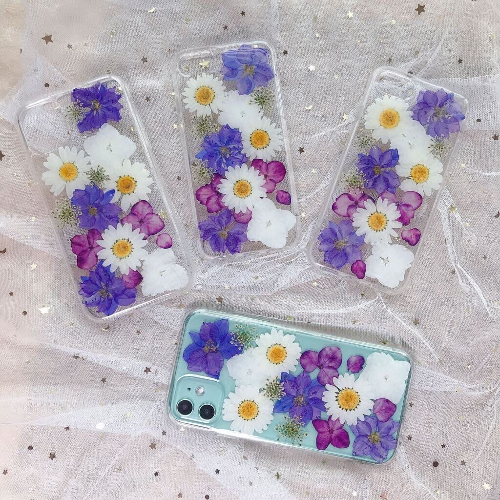 Pressed Flowers phone case, iPhone 12/13 case, iPhone 13 Pro/12 Pro case, iPhone 13/12 Pro Max