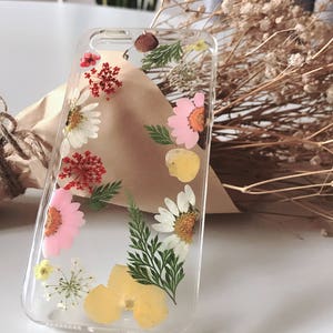 Coque de portable fleurs pressées, fleurs séchées, coque pour iPhone Xs/X/XR/Xs Max, coque iPhone 8/8, coque iPhone 7/7, coque iPhone 6/6s/6, iPhone SE, image 2